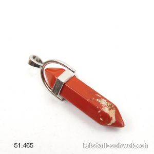 Anhänger Jaspis rot breckzie Doppelender mit Metall. Sonderangebot