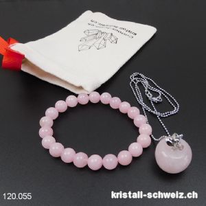 Set APPLE OF LOVE - Rosenquarz. Sonderangebot
