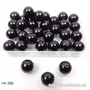 Turmalin schwarz, Kugel gelocht 8 - 8,5 mm