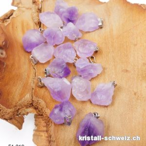 Anhänger Amethyst rohe Spitze matt 1,5 - 2 cm an Metallöse