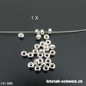 Rondelle aus 925 Silber 3,5 mm / Bohrung 1,6 mm