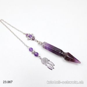 Pendel Amethyst 6 cm, mit Dreamcatcher