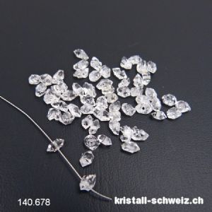 Herkimer Diamant Doppelender, Typ Himalaya gelocht. Länge 5 bis 7 mm. SONDERANGEBOT