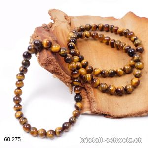 Armband Tigerauge 8 mm / 21 cm. Gr. L. Sonderangebot