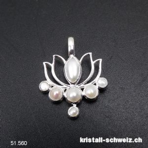 Anhänger Perle - Süßwasserperle LOTUS aus 925er Silber