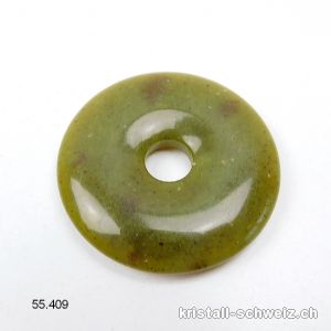 Jade Serpentin Oliv, Donut 4 cm