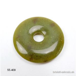 Jade Serpentine olive, Donut 4 cm
