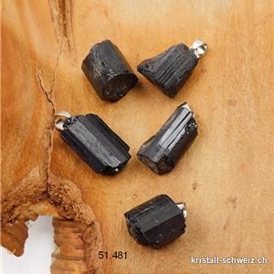 Anhänger Turmalin schwarz - Schörl, Rohstück längliche Form 1 - 1,5 cm