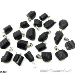 Anhänger Turmalin schwarz - Schörl, Rohstück MATT 1 bis 1,5 cm. SONDERANGEBOT