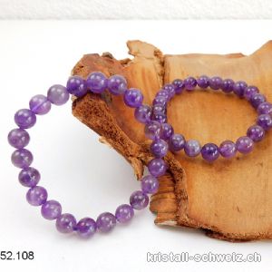 Armband Amethyst 8 - 8,5 mm, elastisch 19 cm. Gösse M-L