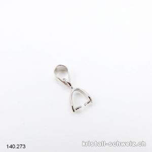 1 Halter Clip Metall versilbert 4 x 3 mm, Klein