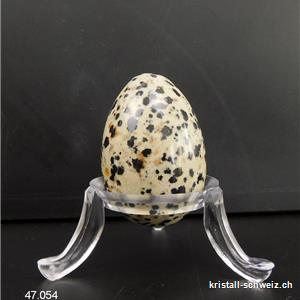 Ei Dalmatiner Jaspis 3,5 cm mit Plexiglas Ständer