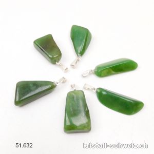Anhänger Nephrit Jade 2 - 2,5 cm an Silberöse