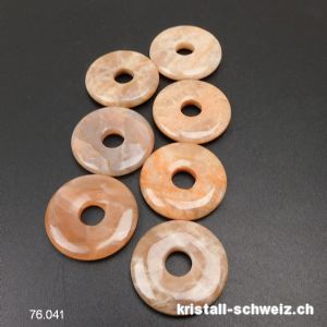 Mondstein beige-chokolade aus Tansania, Donut 3 cm