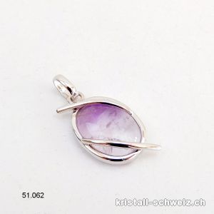 Anhänger Amethyst hell aus 925er Silber rhodiniert. A-Qual.