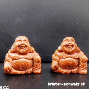 Buddha Goldfluss braun 3 cm, Klein. SONDERANGEBOT