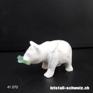 Bär Magnesit mit Fisch 4,5 cm