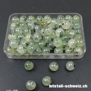 Prehnit mit Epidot, Kugel gelocht 6 - 6,5 mm