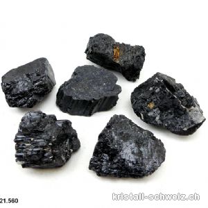 Turmalin schwarz kristallisiert roh, ca. 2 - 3,5 cm /10 - 14 Gramm