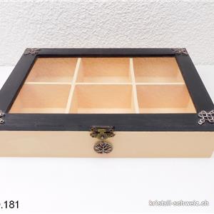 Holzbox mit 6 Fächern und Dekor. Unikat, Handgemacht