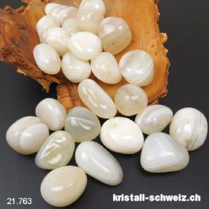 Achat weiss - Friedenachat 13 bis 19 Gramm / 2,5 - 3 cm. Größe L