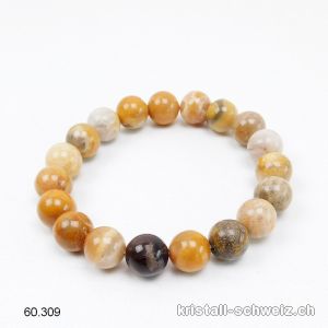 Armband Koralle versteinert 10-11 mm, elastisch 19 cm