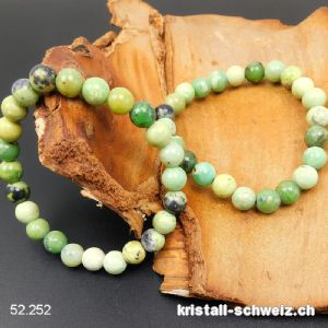 Armband Opal grün 8,5 mm, elastisch 18,5 cm. Grösse M