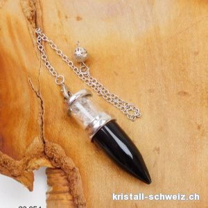 Pendel Onyx mit Bergkristall ca. 5 cm mit abnehmbarer Kette