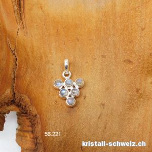 Anhänger Regenbogen Mondstein Traube aus 925 Silber. SONDERANGEBOT