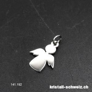 Charm Engel aus Metall versilbert 1,5 cm, mit offenem Ring