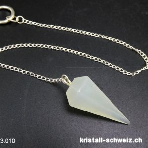 Pendel Jade Serpentin hellgrün facettiert ca. 3,5 cm