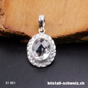 Anhänger Bergkristall facettiert aus 925 Silber