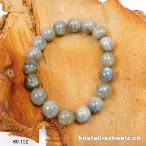 Armband Labradorit 12 mm, elastisch 19,5 cm. Unikat