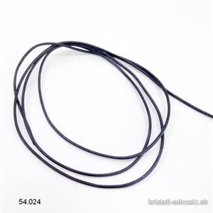 Lederband Schwarz-Blau dunkel 1,5 mm / 1 Meter