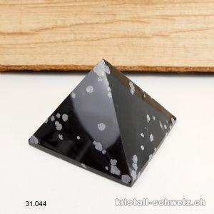 Pyramid Schneeflocken Obsidian, basis 6,7 - 7 cm x hoch 4,7 cm. SONDERANGEBOT