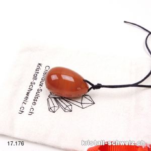 1 Ei YONI Karneol opak 3 x 2 cm. Grösse S. Gebohrt. Sonderangebot