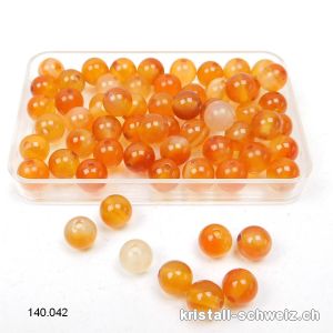 Karneol Mischfarben, Kugel gelocht 6 mm
