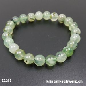 Armband Prehnit grün mit Epidot 8-8,5 mm/18 cm. Größe M