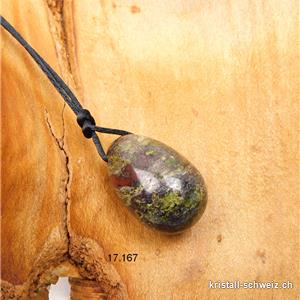 1 YONI Ei Drachen Jaspis - Dragon Stone 3 x 2 cm. Grösse S. GEBOHRT