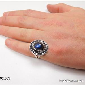 Ring Labradorit blau aus 925 Silber. Gr. 51,5