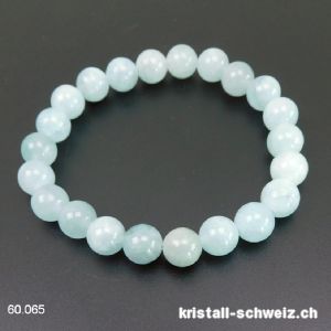 Armband Aquamarin 8 - 9 mm, elastisch 18 cm. Grösse M