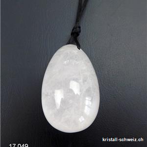 1 Ei YONI Bergkristall 4 x 2,5 cm. Grösse M. GEBOHRT. Sonderangebot