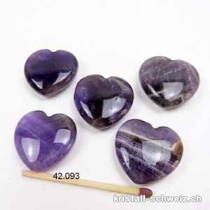 Herz Amethyst 2,5 x 2,5 x 0,7 cm