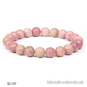 Armband Rhodonit 8 mm, elastisch 18,5 - 19 cm. Gr. M-L