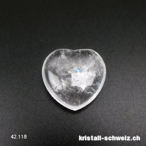 Herz Bergkristall 2,5 cm, flach. Sonderangebot