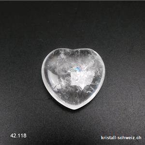 Herz Bergkristall 2,5 cm, flach