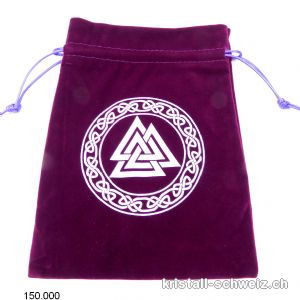 Samtbeutel TRIANGLES violett 17,5 x 13 cm. Grösse XL