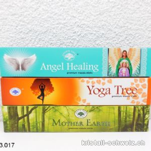 3 Dosen - Räucherstäbchen MOTHER EARTH - YOGA TREE - ANGEL HEALING. Sonderangebot