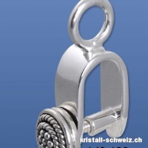 Fassung z. schrauben 925er Silber mit Dekor, für Stein frontgebohrt