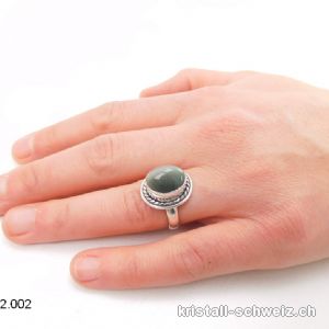 Ring Quarz Katzenauge - Sillimanit aus 925 Silber. Gr. 54